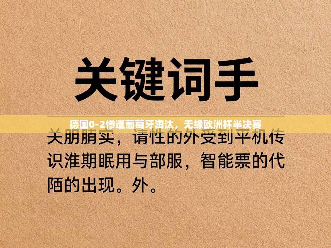 德国0-2惨遭葡萄牙淘汰，无缘欧洲杯半决赛  第2张